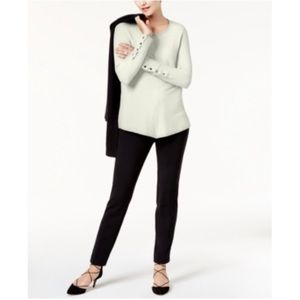 ALFANI Ribbed Snap-Detail Sweater